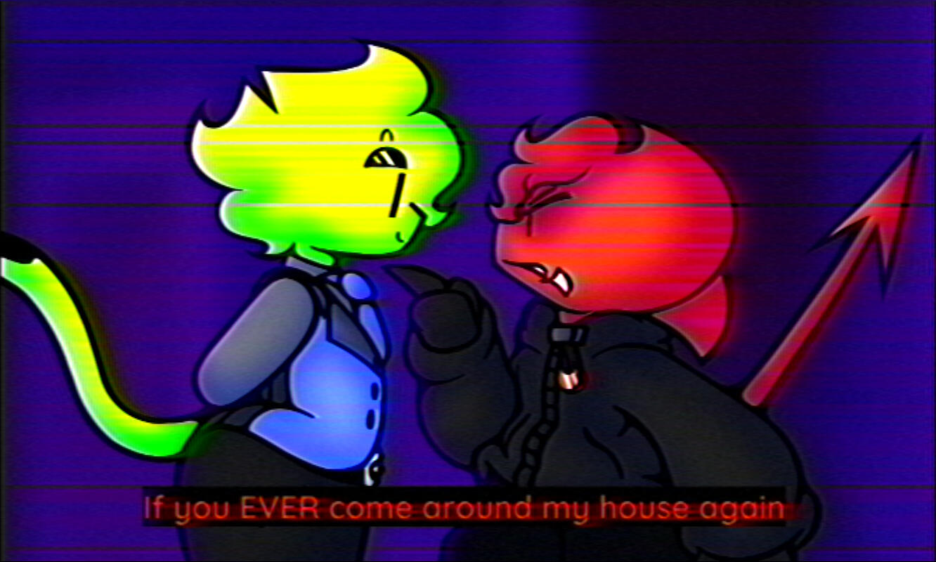 Fake VHS Snapshot of Rano and Damian. Date: Jan 18th, 2023