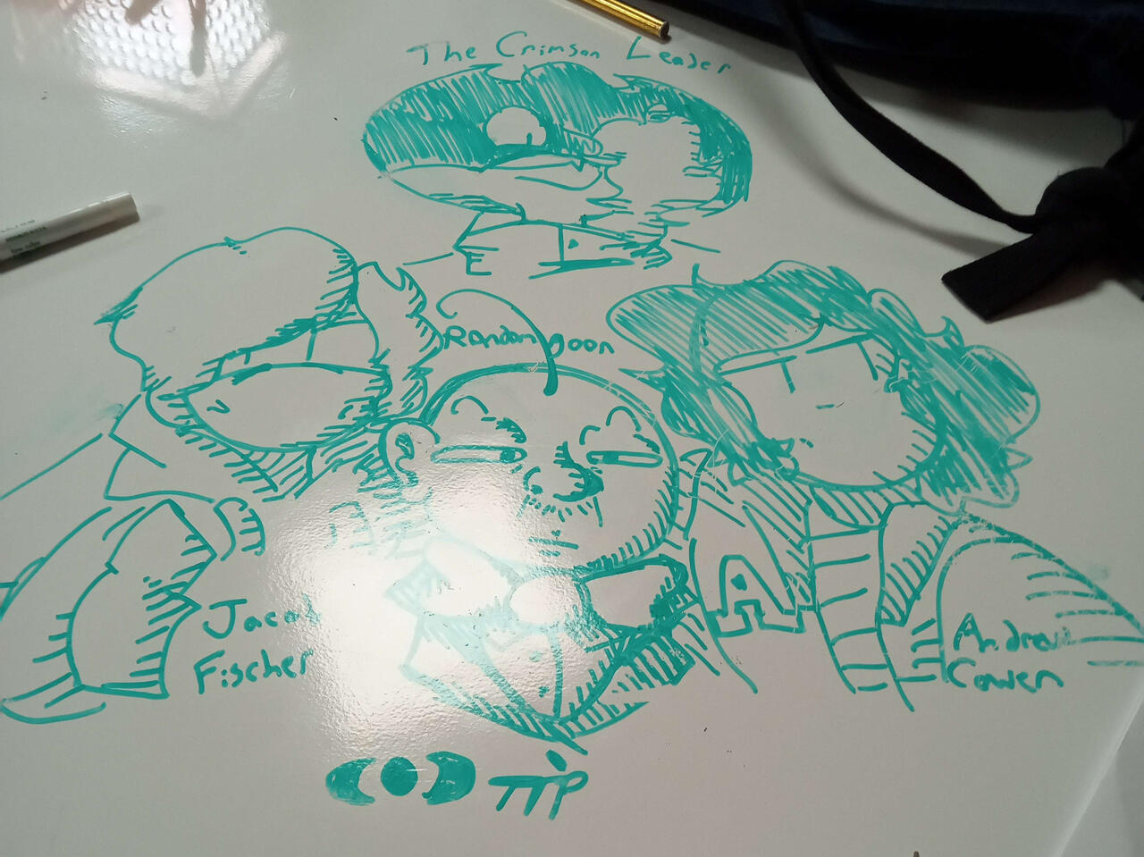 A couple of loosely related OCs on a whiteboard. Date: Nov 6th, 2023