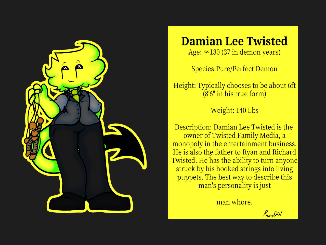 Damian Twisted Reference Sheet 2023 (this is around when i toned up curves on my characters, which didn't end until late in the year). Date: Jan 22nd, 2023